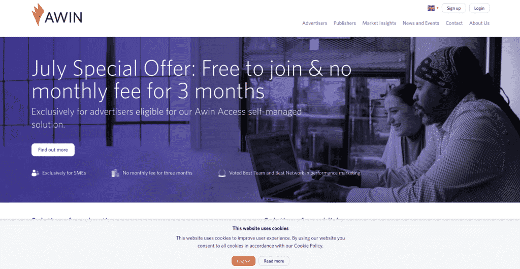Awin website main page
