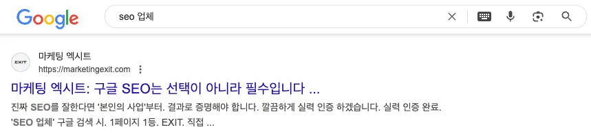 SEO 업체 1등