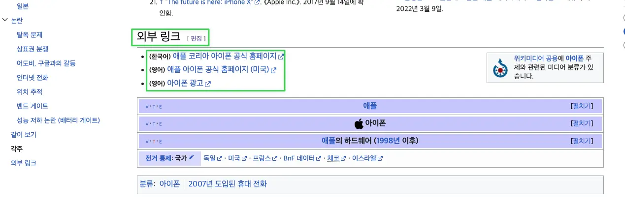 위키피디아 외부링크