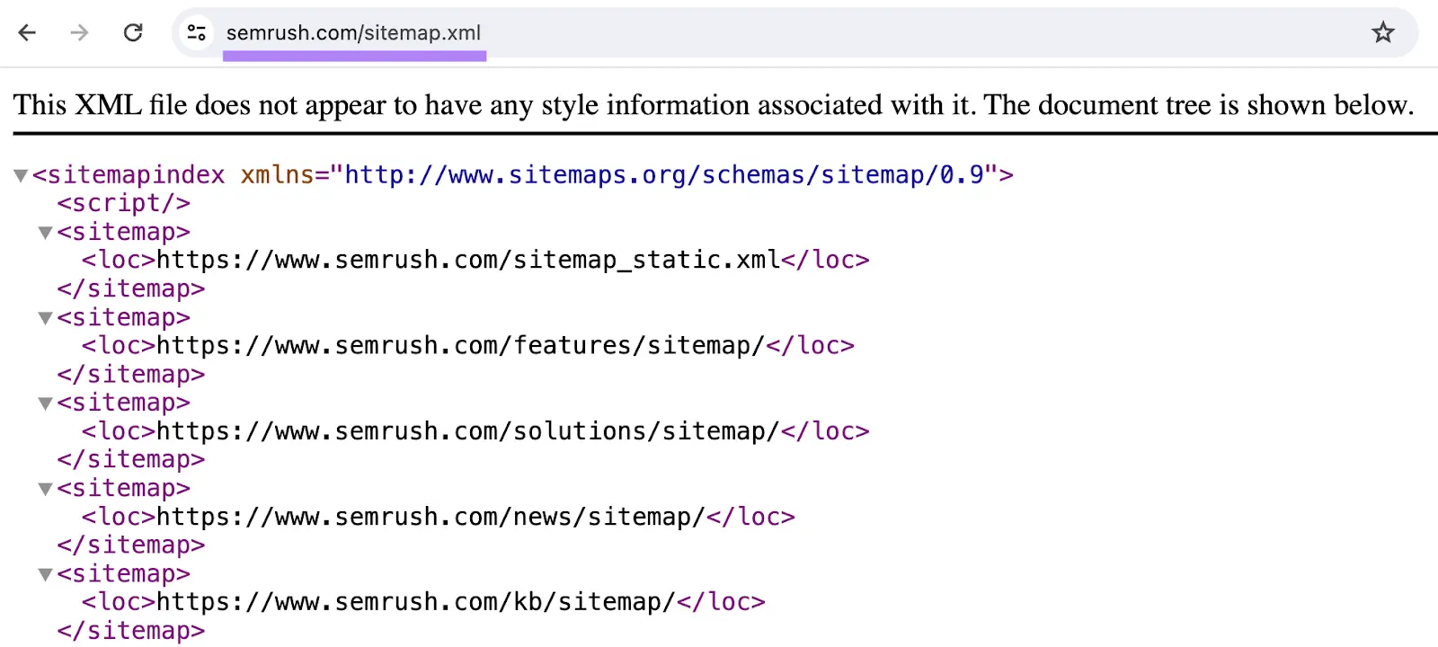 sitemap.xml 모습